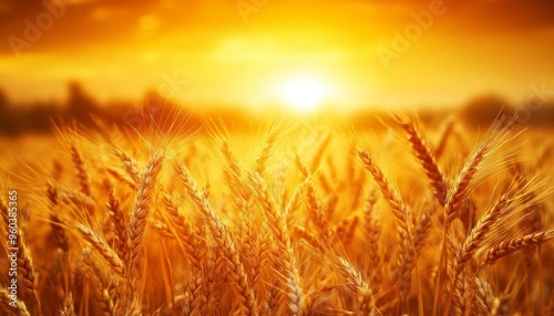 Golden Wheat Fields Swaying in Autumn Breeze: Picturesque Rural Landscape Heralds Bountiful Harvest Season. Symbolic Imagery of Agricultural Abundance, Changing Seasons, and Farmer's Renewed Hope. AI-