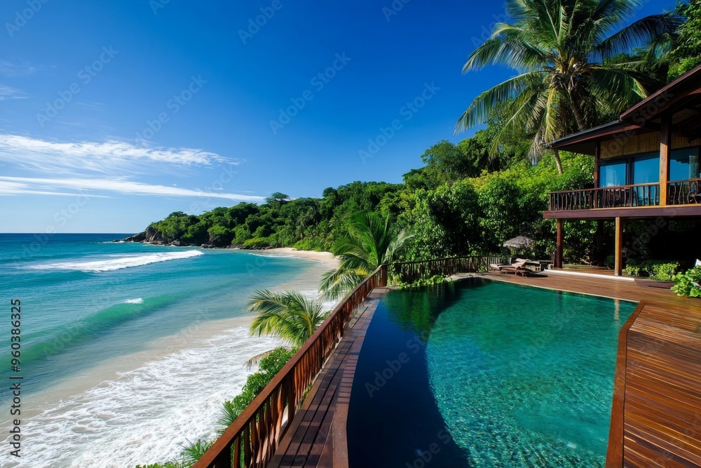 Image showcasing House, beachfront property, ocean views offers panoramic vistas and the ...
