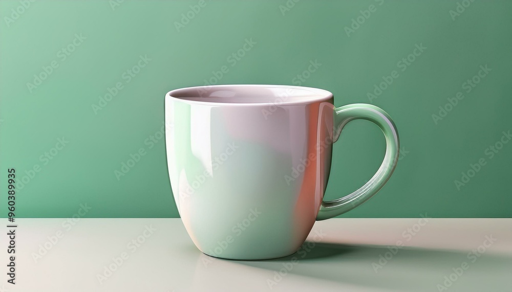 A stylish ceramic mug with a glossy finish, perfect for enjoying your favorite beverages in a minimalist setting.