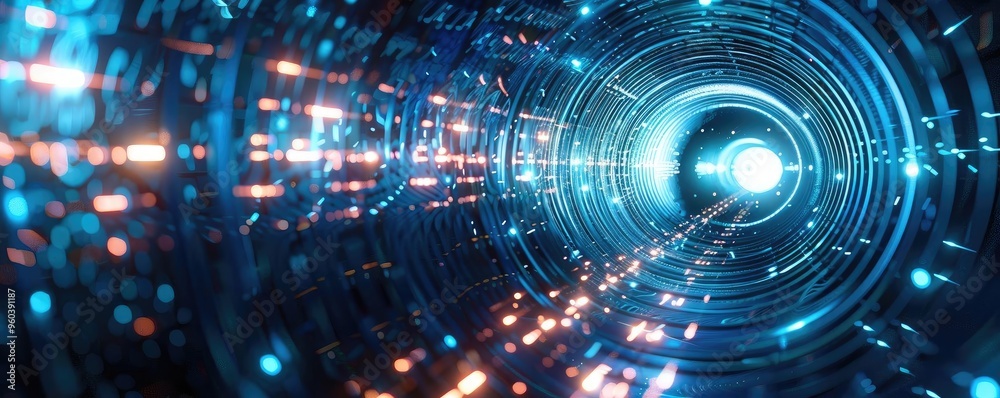 A mesmerizing tunnel of vibrant light, showcasing dynamic colors and futuristic patterns that evoke a sense of depth and wonder. A mesmerizing tunnel of vibrant light, showcasing dynamic colors and futuristic patterns that evoke a sense of depth and wonder.