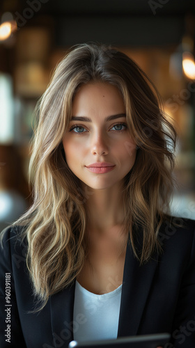 Wallpaper Mural Young Woman in a Café Portrait Torontodigital.ca