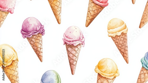 Classic ice cream parlor menu template with traditional borders and ample blank spaces, Ice Cream Parlor Menu Templates, Timeless and inviting