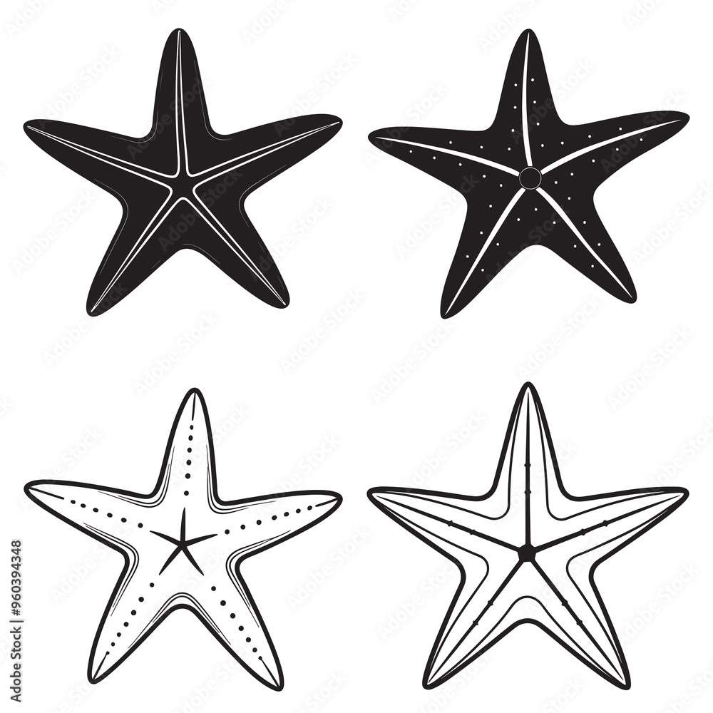 3d rendering of dynamic starfish silhouette line art. generative AI 3d rendering of dynamic starfish silhouette line art. generative AI