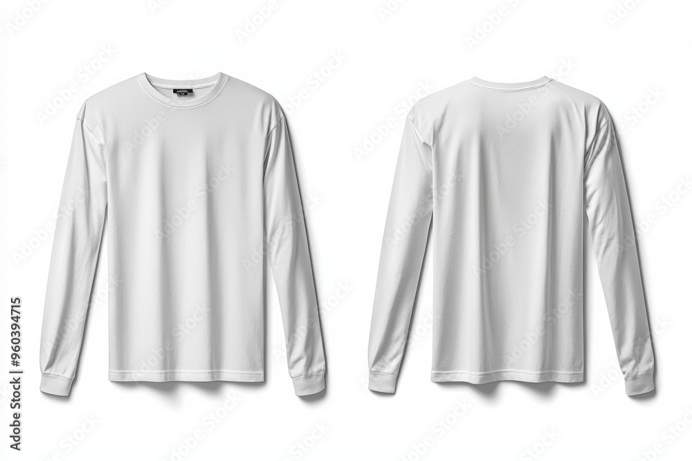 White Long Sleeve Tshirt Mockup Isolated created with Generative AI White Long Sleeve Tshirt Mockup Isolated created with Generative AI