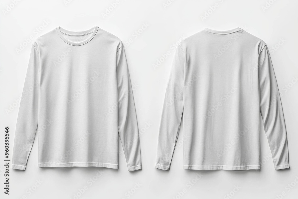 White Long Sleeve Tshirt Mockup Isolated created with Generative AI White Long Sleeve Tshirt Mockup Isolated created with Generative AI