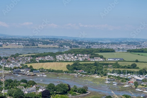 View of Millbrook the largest village in Cornwall on the Rame Peninsula from Maker Heights England photo