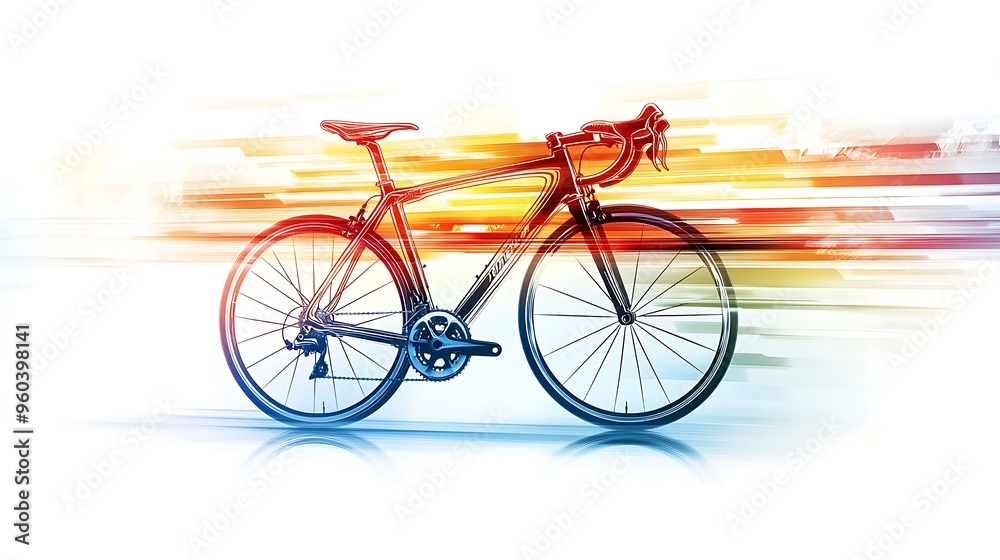 Fototapeta premium Velocity Rush: Intense Racing Bicycle Competition Poster