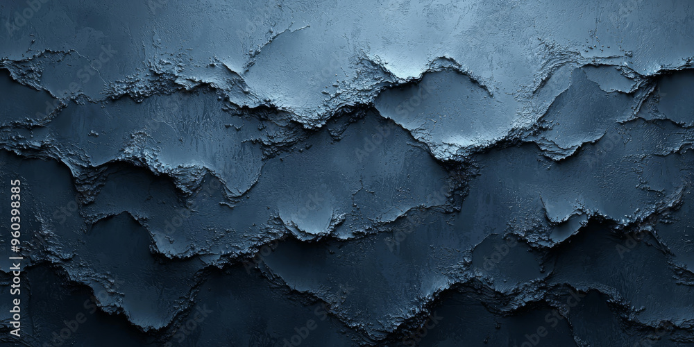 Obraz premium Abstract blue textured background with a wave-like pattern.