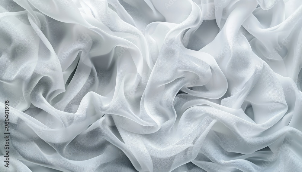 Serene Waves: An Elegant White Fabric Background Serene Waves: An Elegant White Fabric Background