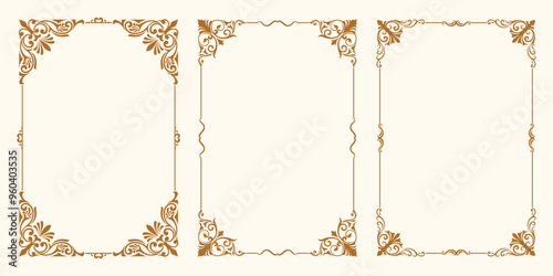 set decorative frame square border frame border line greeting card invitation card product label