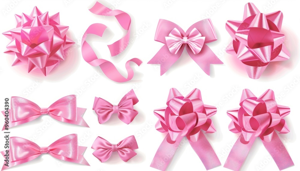 Pink Birthday Ribbon Bows: A Stunning Collection Pink Birthday Ribbon Bows: A Stunning Collection