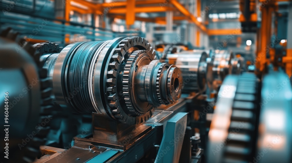 Scene of precision engineering in a high-tech environment, showcasing the combination of human expertise and advanced machinery Scene of precision engineering in a high-tech environment, showcasing the combination of human expertise and advanced machinery