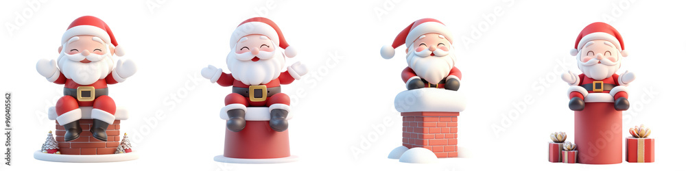 Four playful Santa Claus figurines stuck in chimneys on a transparent background. Ideal for Christmas decorations, crafts, or festive displays.
Four playful Santa Claus figurines stuck in chimneys on a transparent background. Ideal for Christmas decorations, crafts, or festive displays.