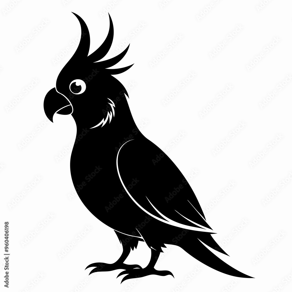 Fototapeta premium Cockatiel Black silhouette