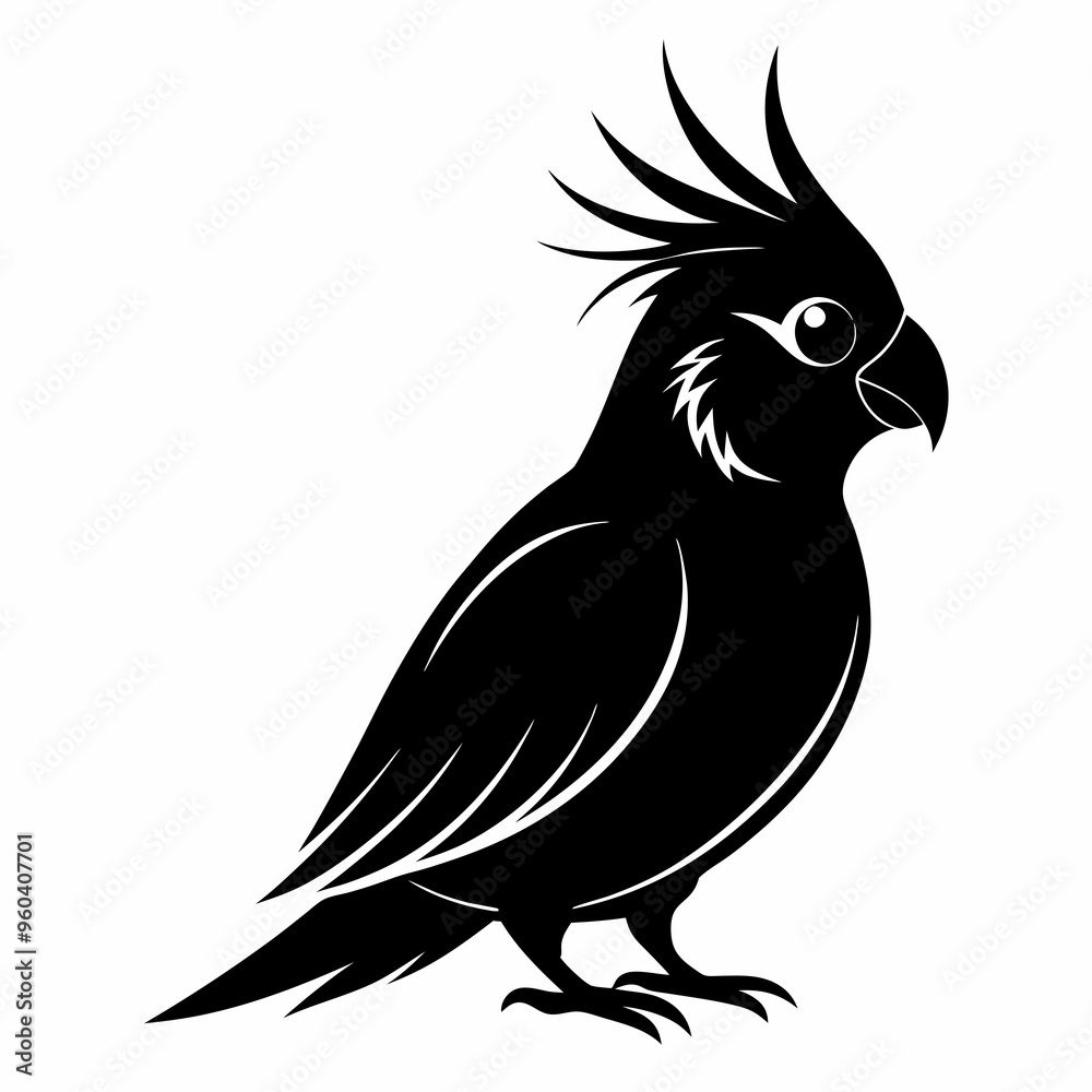 Fototapeta premium Cockatiel Black silhouette