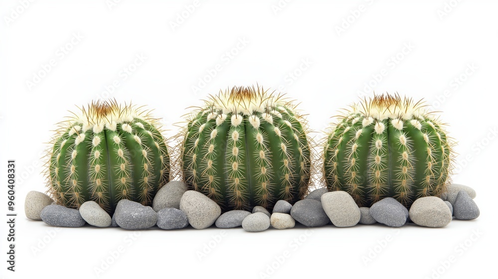 Cactus pattern from flat view isolated on white background Cactus pattern from flat view isolated on white background