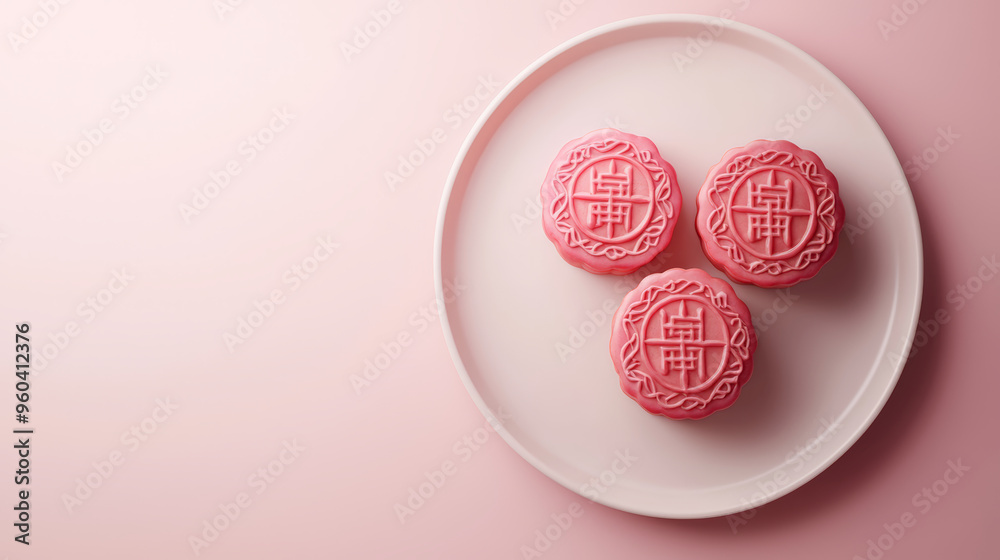 Traditional mooncakes on an elegant plate create minimalistic and delightful presentation. Traditional mooncakes on an elegant plate create minimalistic and delightful presentation.