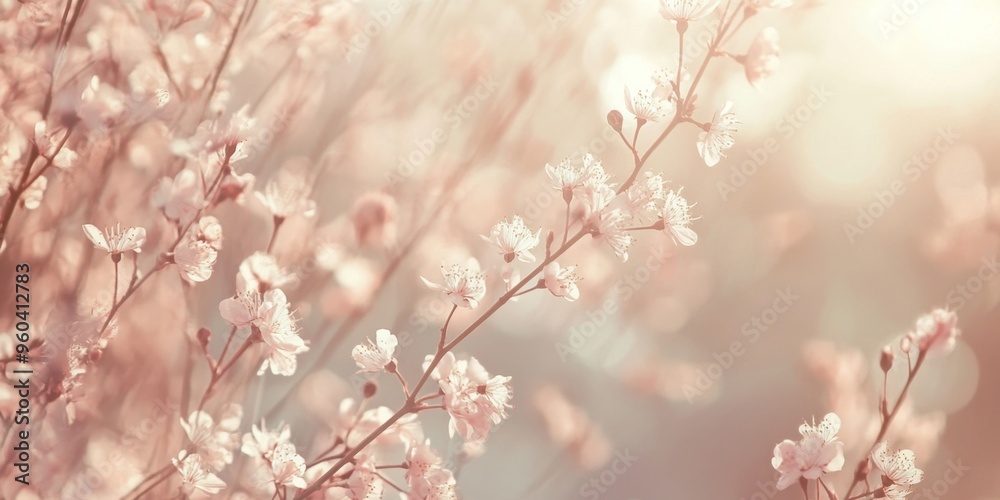 Delicate pastel floral pattern background with soft blooms in vintage style Delicate pastel floral pattern background with soft blooms in vintage style