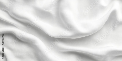 Soft white linen fabric texture providing a minimalist and elegant backdrop for any design project photo