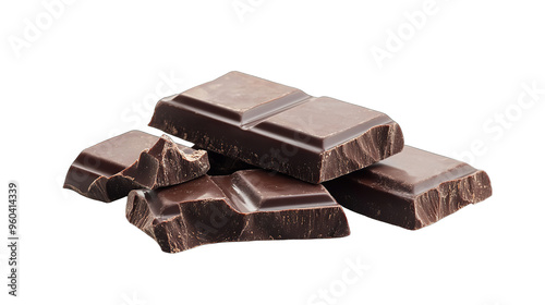 Chocolate bars isolate on transparency background