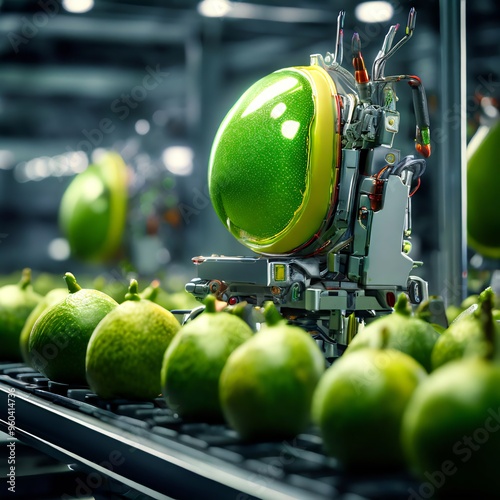 Farming, eco-friendly farming, orchards, greenhouses, hydroponics, future farming, automated systems, hybrid farming, factories, automatic packaging, robots, tomatoes, avocados, apples, grapes, waterm photo