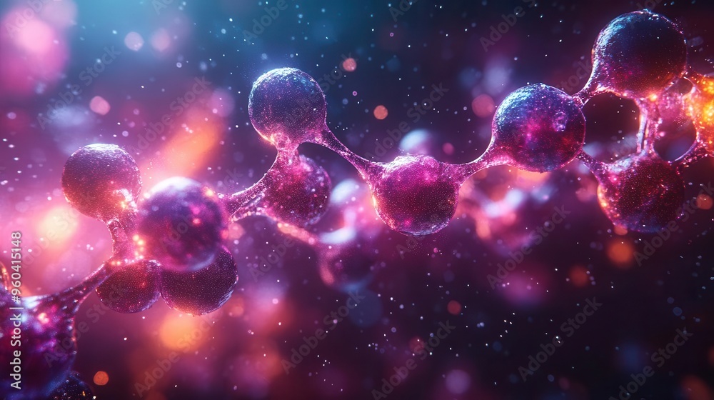 futuristic medical visualization abstract representation of molecular structures in vibrant colors against a dark background dynamic composition conveys scientific innovation and research futuristic medical visualization abstract representation of molecular structures in vibrant colors against a dark background dynamic composition conveys scientific innovation and research