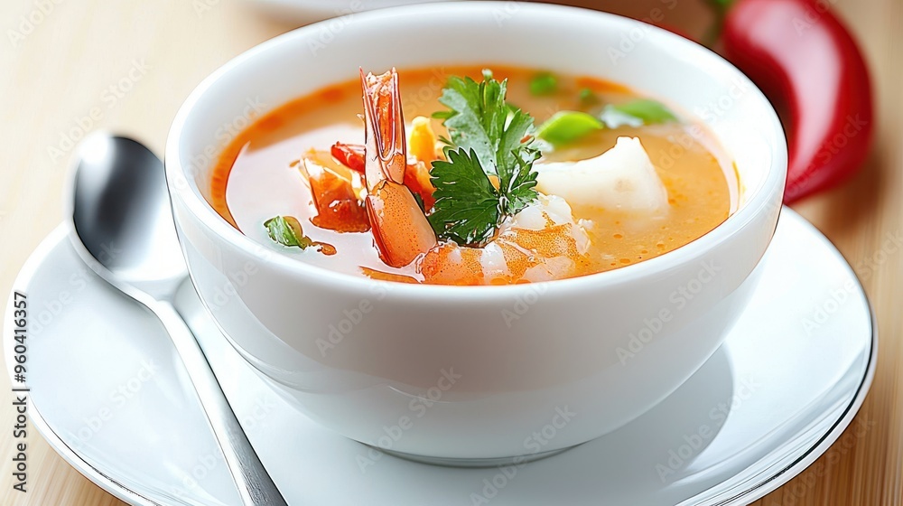 Creamy chicken vegetable soup with fresh herbs and vegetables served in a white bowl, perfect for a healthy and comforting dinner Creamy chicken vegetable soup with fresh herbs and vegetables served in a white bowl, perfect for a healthy and comforting dinner