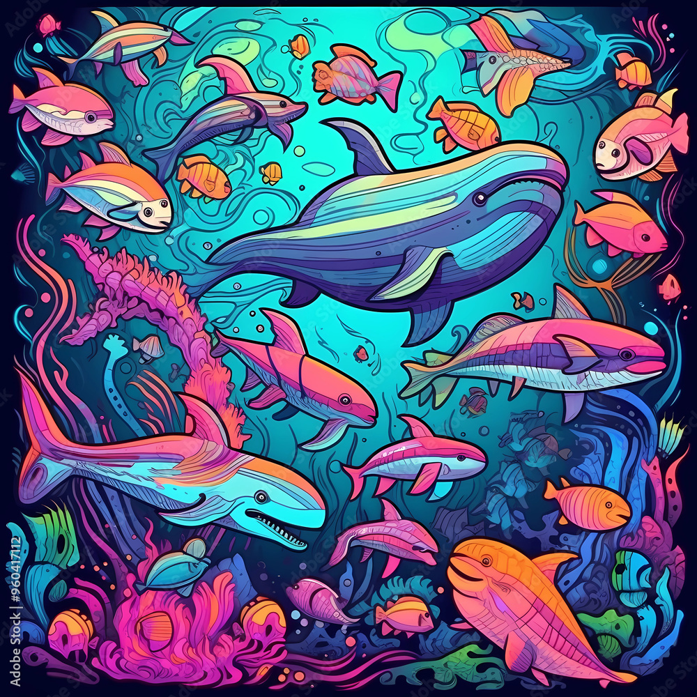 seamless pattern with fishes seamless pattern with fishes