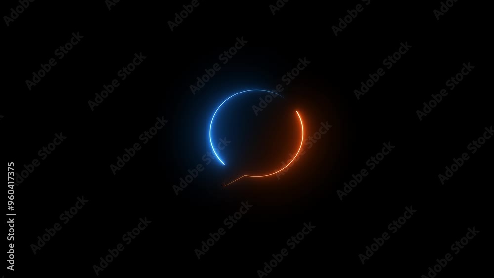 glowing neon blue color message box animation icon text message notification notice mailbox animated sign symbol on black background glowing neon blue color message box animation icon text message notification notice mailbox animated sign symbol on black background