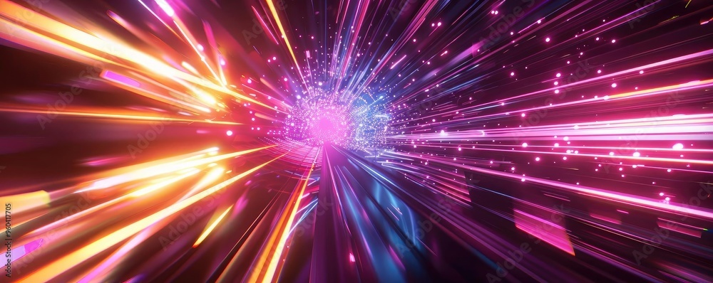 Vibrant light streaks in motion create an energetic and dynamic abstract background, perfect for digital art and design projects. Vibrant light streaks in motion create an energetic and dynamic abstract background, perfect for digital art and design projects.