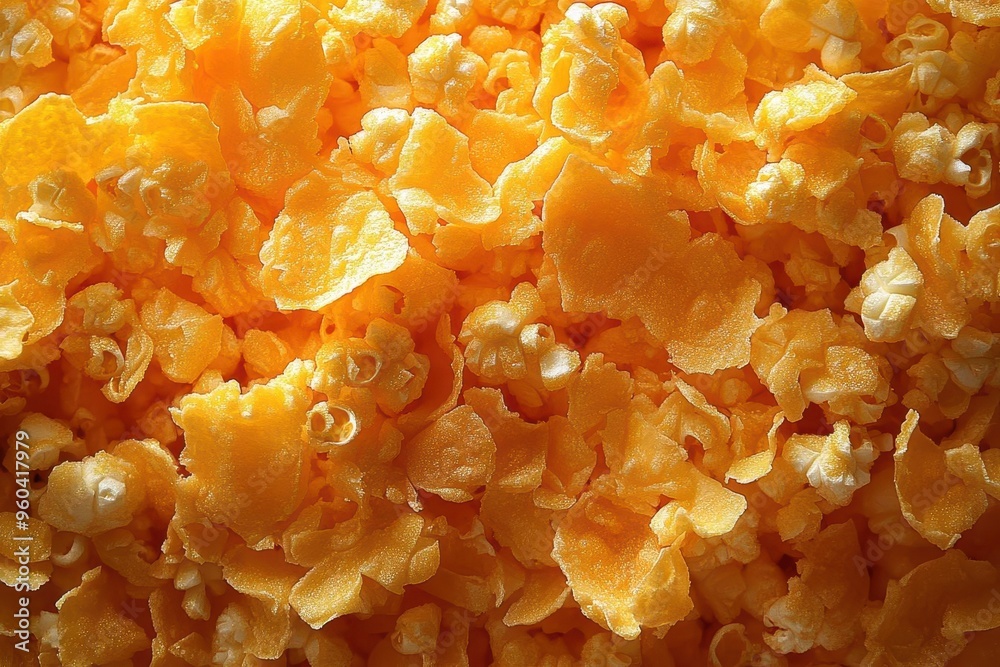 closeup texture of crunchy buttery popcorn in warm brown and yellow tones appetizing details highlight the snacks texture and flavor appeal closeup texture of crunchy buttery popcorn in warm brown and yellow tones appetizing details highlight the snacks texture and flavor appeal