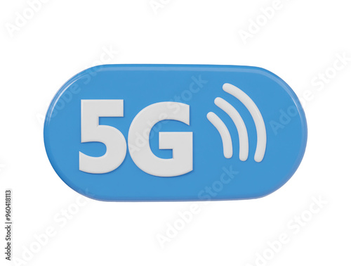 5g icon 3d render illustration
