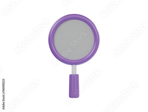 Magnifying glass icon 3d render illustration 