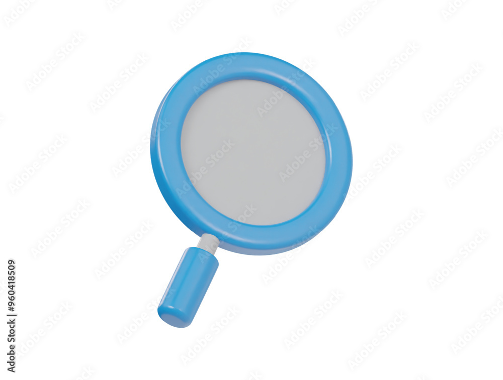Magnifying glass icon 3d render illustration 