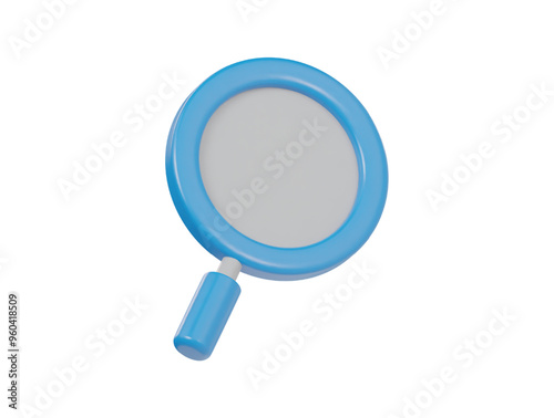Magnifying glass icon 3d render illustration 
