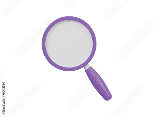 Magnifying glass icon 3d render illustration 