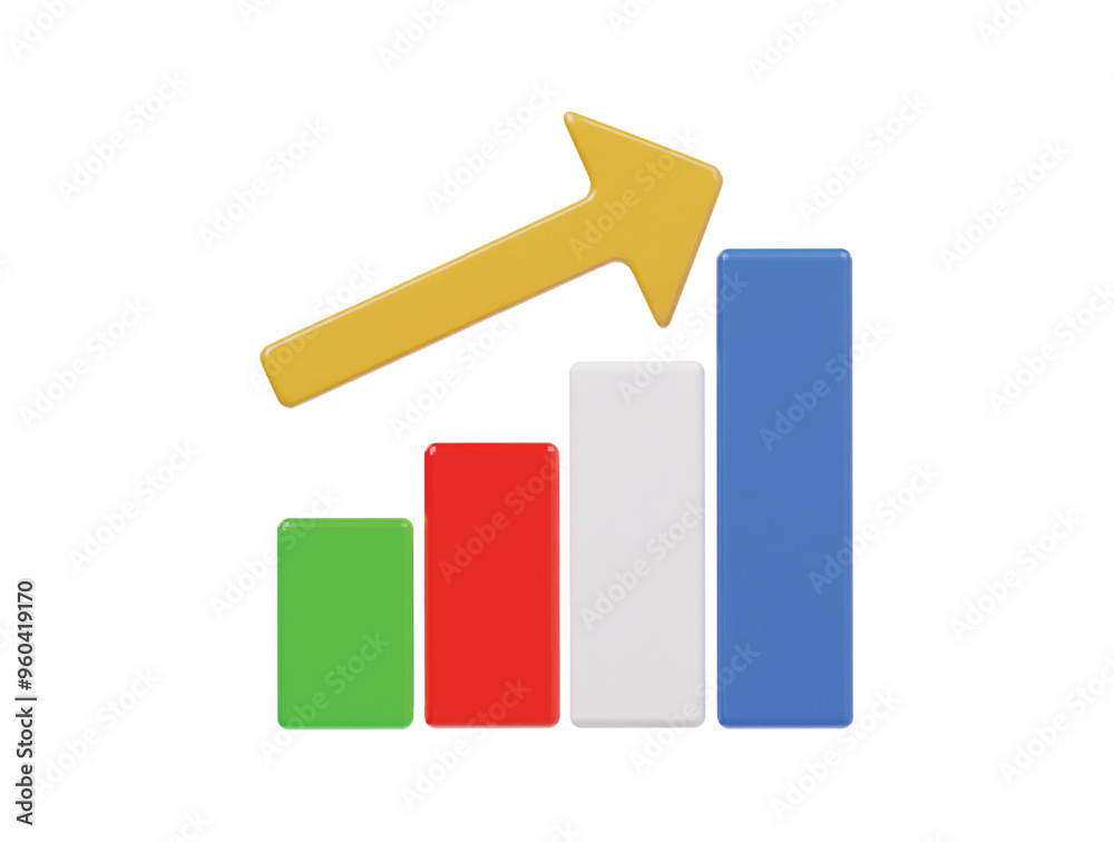 Business growth icon 3d render illustration Business growth icon 3d render illustration