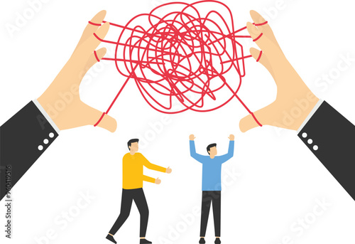 Problem, complexity or challenge to overcome difficulty to achieve success. Flat vector illustration

