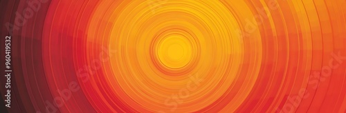 Vivid Sunset Gradient: Red, Yellow & Orange Concentric Circles Fabric Pattern