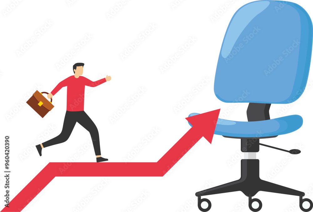 Businessman is being promoted. Success of company employees. Flat vector illustration.
Businessman is being promoted. Success of company employees. Flat vector illustration.