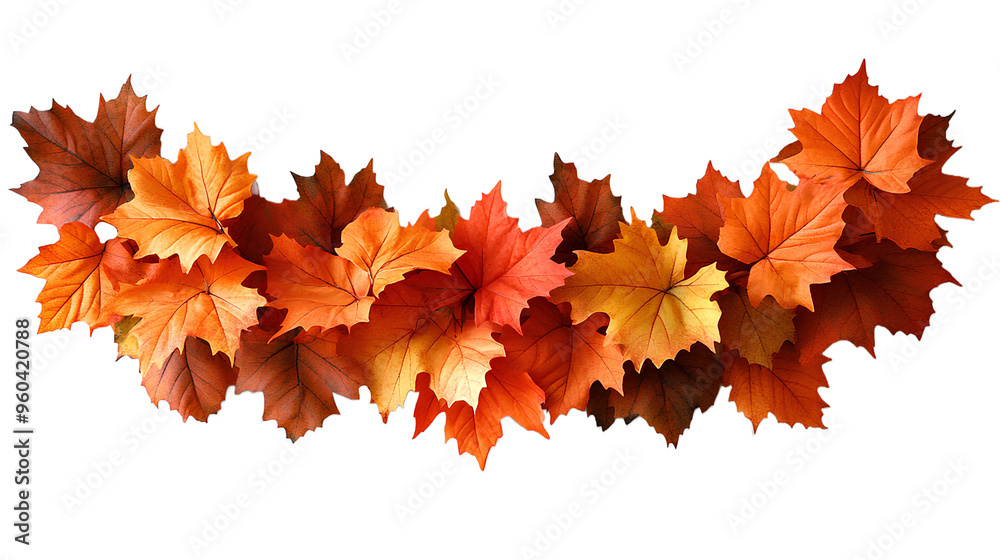 dried up maple leaf garland top view png. Orange maple leaves garland for autumn fall season flat lay isolated dried up maple leaf garland top view png. Orange maple leaves garland for autumn fall season flat lay isolated