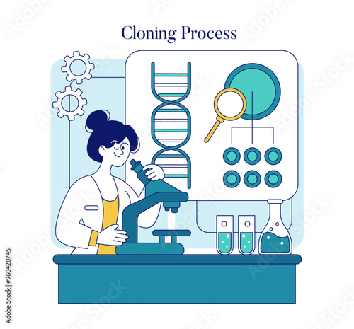 Biotechnology. Flat Vector Illustration