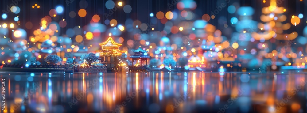 custom made wallpaper toronto digitalBustling City Market: Colorful with Diverse Food Stalls and Vibrant Lights