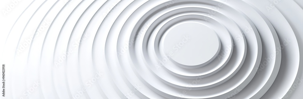 Minimalist White Concentric Circles Texture Background - 3D Rendering Illustration with Space for Text and Graphics Minimalist White Concentric Circles Texture Background - 3D Rendering Illustration with Space for Text and Graphics