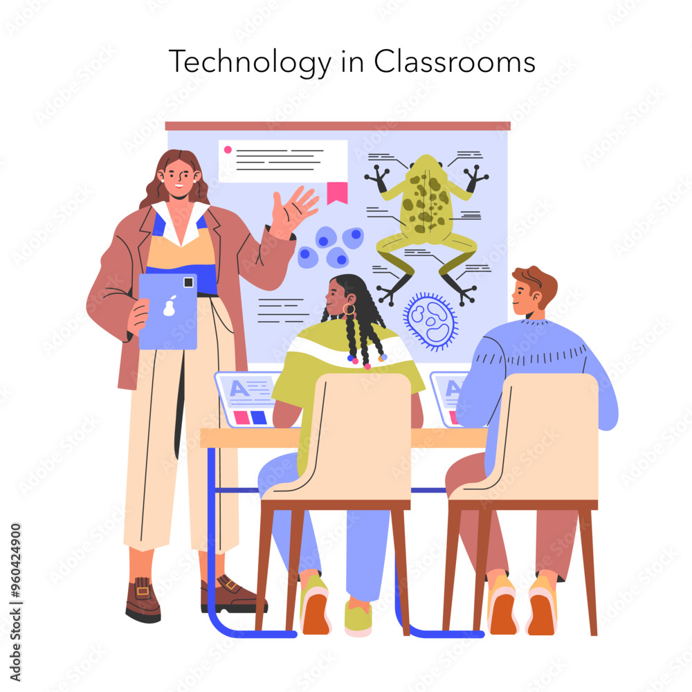 Fototapeta premium Knowledge For All. Flat Vector Illustration