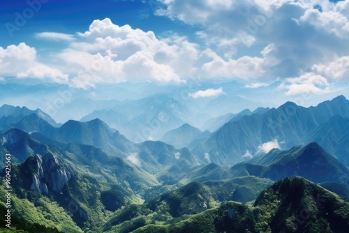 Idyllic mountain landscape with sky and clouds