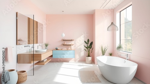Modern Bathroom with Pastel Accents
