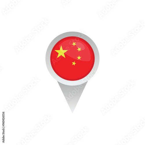 Free Download China Flag And Location Sign Vector Design. - GFXLoad