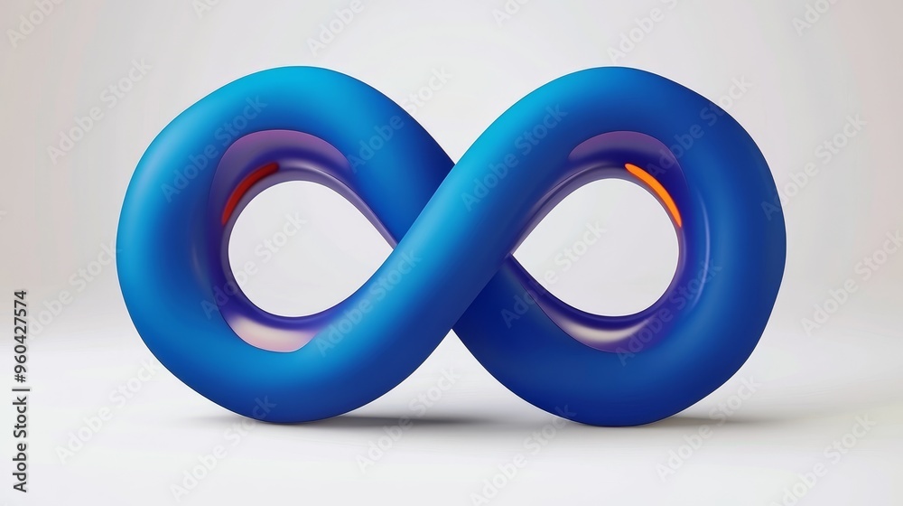 A vibrant blue infinity symbol, representing endless possibilities and creativity, set against a minimalistic background. A vibrant blue infinity symbol, representing endless possibilities and creativity, set against a minimalistic background.