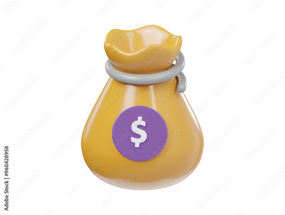 Money bag icon 3d render illustration Money bag icon 3d render illustration